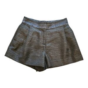 NWOT Armani Exchange Shorts Womens Sz 0 Woven Blue Pockets Lined Pleated Front‎